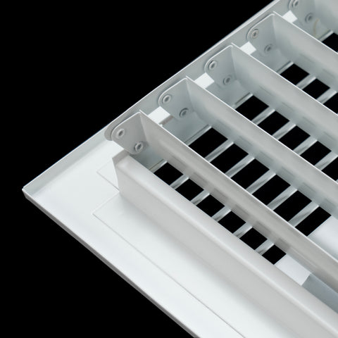 Fits 24x6 Duct Opening 3 WAY Steel Air Supply Diffuser by Handua | Register Vent Cover Grille for Sidewall and Ceiling | White | Outer Dimensions: 24.75" X 7.75"