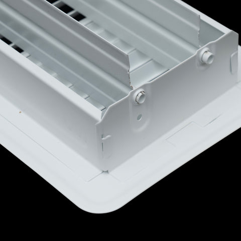 Fits 4x8 and 8x4 Duct Opening | Floor Register with Louvered Design by Handua | Heavy Duty Walkable Design with Damper | Floor Vent Grille | Easy to Adjust Air Supply Lever | White