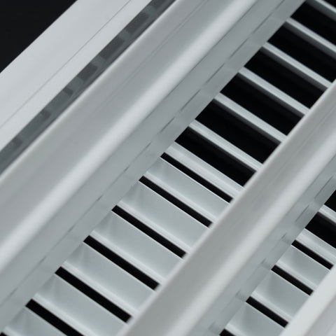 4"x8" Heavy Duty Steel Floor Register, Louvered Air Vent with Adjustable Damper | White | Out. Dim.: 5-3/4"W X 9-3/4"H