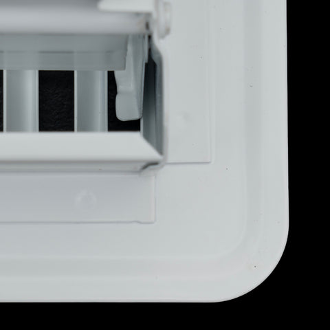 4"x8" Heavy Duty Steel Floor Register, Louvered Air Vent with Adjustable Damper | White | Out. Dim.: 5-3/4"W X 9-3/4"H