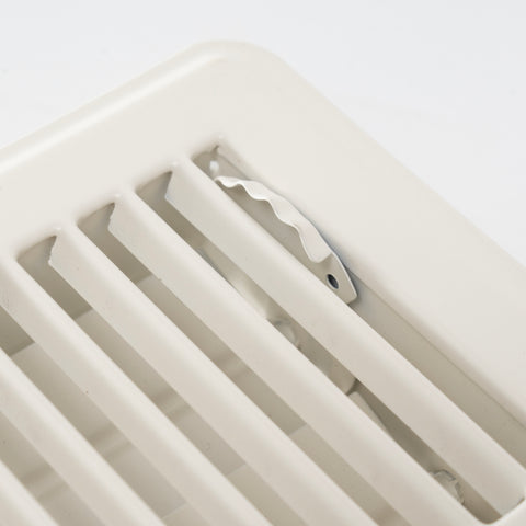 4"x10" Heavy Duty Steel Floor Register, Louvered Air Vent with Adjustable Damper | White | Out. Dim.: 11-3/4"W X 5-3/4"H