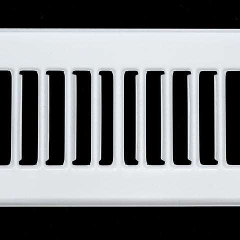 4" x 12" [Duct Opening Size] Toe Kick Register Grille | Vent Cover  | Outer Dimensions: 5.5" X 13.5" | White