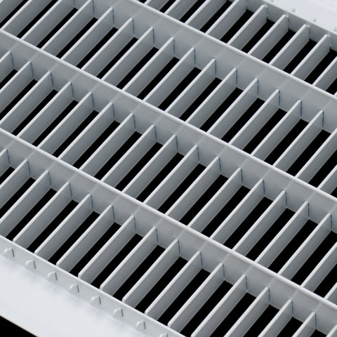 6"x30" Heavy Duty Return Air Floor Grille | Walkable White | Out. Dim.: 7-3/4"W X 31-3/4"H