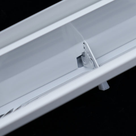 15" White Steel Corner Baseboard Register, Round Airflow Adjustable Vent Cover