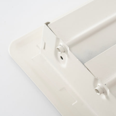4"x12" Heavy Duty Steel Floor Register, Louvered Air Vent with Adjustable Damper | White | Out. Dim.: 13-3/4"W X 5-3/4"H