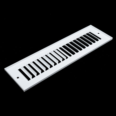 4" x 12" [Duct Opening Size] Toe Kick Register Grille | Vent Cover  | Outer Dimensions: 5.5" X 13.5" | White