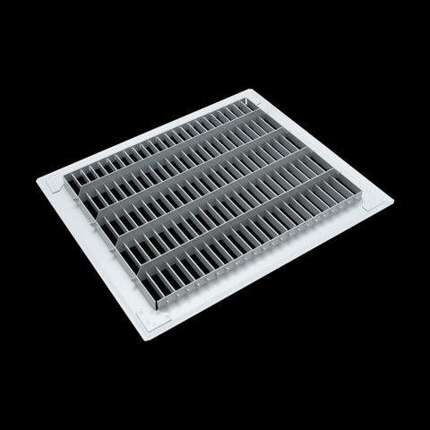 10"x12" Heavy Duty Return Air Floor Grille | Walkable White | Out. Dim.: 11-3/4"W X 13-3/4"H