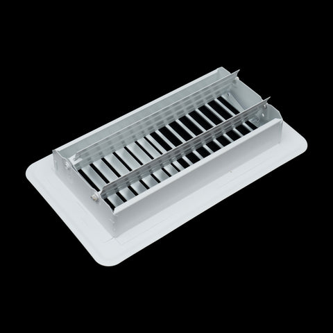 Fits 4x8 and 8x4 Duct Opening | Floor Register with Louvered Design by Handua | Heavy Duty Walkable Design with Damper | Floor Vent Grille | Easy to Adjust Air Supply Lever | White