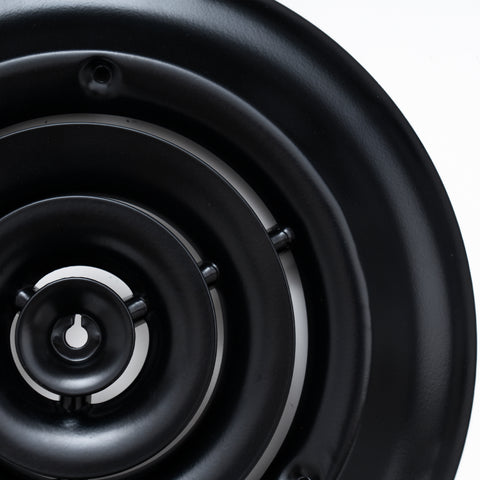 12" [Neck Size] Steel Round Air Supply Diffuser for Ceiling - Black - Outer Dimension: 15-15/16"