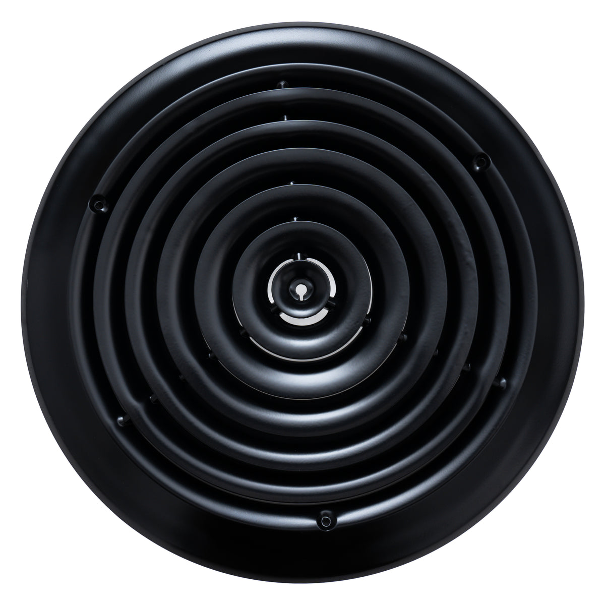 Handua 12" [Neck Size] Steel Round Air Supply Diffuser for Ceiling - Black - Outer Dimension: 15-15/16"