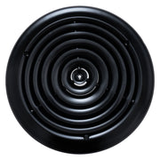 12" Neck Black Steel round diffuser, front view