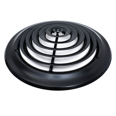 Handua 12" [Neck Size] Steel Round Air Supply Diffuser for Ceiling - Black - Outer Dimension: 15-15/16"