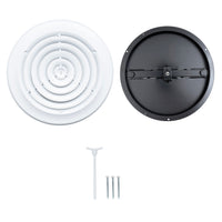 Handua 10" [Neck Size] Steel Round Air Supply Diffuser 10" Steel Damper included for Ceiling - Outer Dimension: 13-15/16"