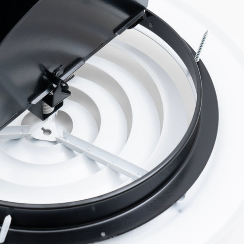 10" [Neck Size] Steel Round Air Supply Diffuser 10" Steel Damper included for Ceiling - Outer Dimension: 13-15/16"