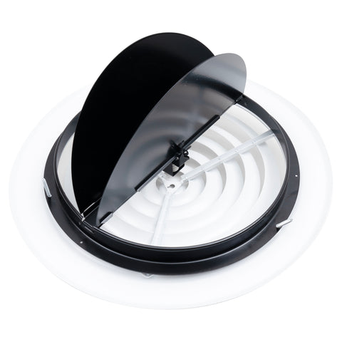 12" [Neck Size] Steel Round Air Supply Diffuser 12" Steel Damper included for Ceiling - Outer Dimension: 15-15/16"