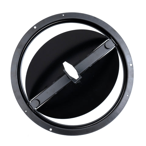 Handua 6" [Neck Size] Steel Butterfly Damper for Round Ceiling Air Supply Diffuser - Black | Outer Diameter: 7-1/2"