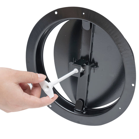 Handua 10" [Neck Size] Steel Butterfly Damper for Round Ceiling Air Supply Diffuser - Black | Outer Diameter: 11-1/2"