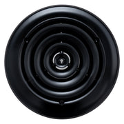 8" Neck Black Steel round diffuser, front view