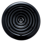 10" Neck Black Steel round diffuser, front view