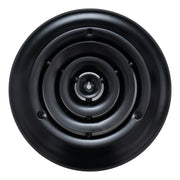 6" Neck Black Steel round diffuser, front view