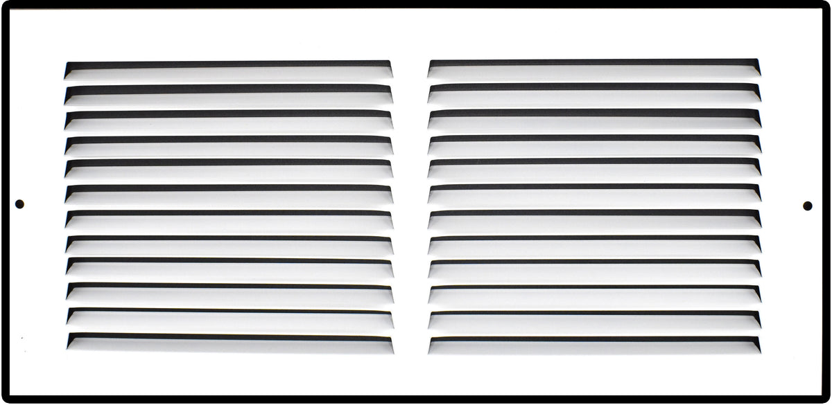 airgrilles 14" x 6" duct opening  -  hd steel return air grille for sidewall and ceiling 7hnd-flt-rg-wh-14x6 38775640398 - 1