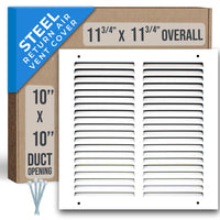 airgrilles 10" x 10" duct opening  -  steel return air grille for sidewall and ceiling hnd-flt-1rag-wh-10x10 752505984308 - 1