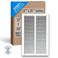 airgrilles 12" x 24" duct opening  -  steel return air grille for sidewall and ceiling hnd-flt-1rag-wh-12x24 752505984346 - 1