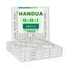 Handua 12x12x1 Air Filter MERV 8 Dust Control, Plated Furnace AC Air Replacement Filter, 4 Pack (Actual Size: 11.75" x 11.75" x 0.75")