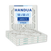 Handua 12x12x1 Air Filter MERV 11 Allergen Control, Plated Furnace AC Air Replacement Filter, 4 Pack (Actual Size: 11.75" x 11.75" x 0.75")