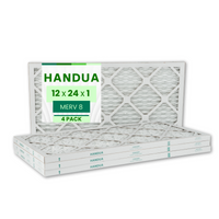 Handua 12x24x1 Air Filter MERV 8 Dust Control, Plated Furnace AC Air Replacement Filter, 4 Pack (Actual Size: 11.75" x 23.75" x 0.75")