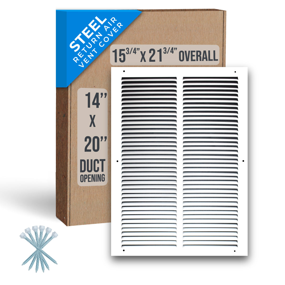airgrilles 14" x 20" duct opening  -  steel return air grille for sidewall and ceiling hnd-flt-1rag-wh-14x20 752505984391 - 1