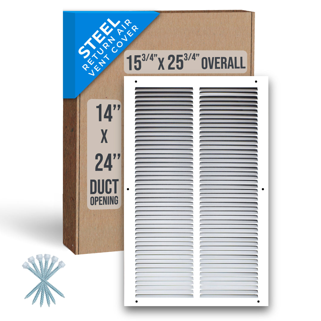 airgrilles 14" x 24" duct opening  -  steel return air grille for sidewall and ceiling hnd-flt-1rag-wh-14x24 752505984360 - 1