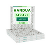 Handua 14x14x1 Air Filter MERV 8 Dust Control, Plated Furnace AC Air Replacement Filter, 4 Pack (Actual Size: 13.75" x 13.75" x 0.75")