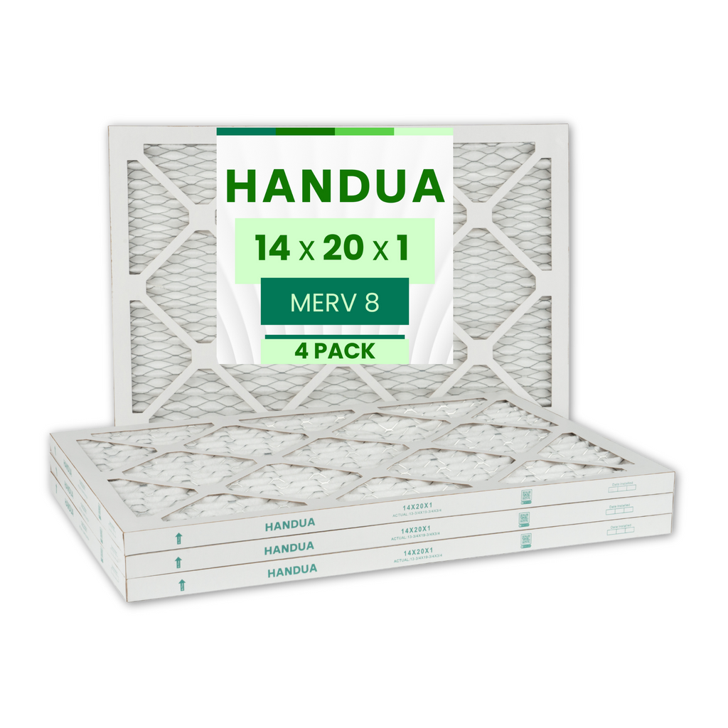 14x20x1 Air Filter MERV 8 Dust Control, Plated Furnace AC Air Replacement Filter, 4 Pack (Actual Size: 13.75" x 19.75" x 0.75")