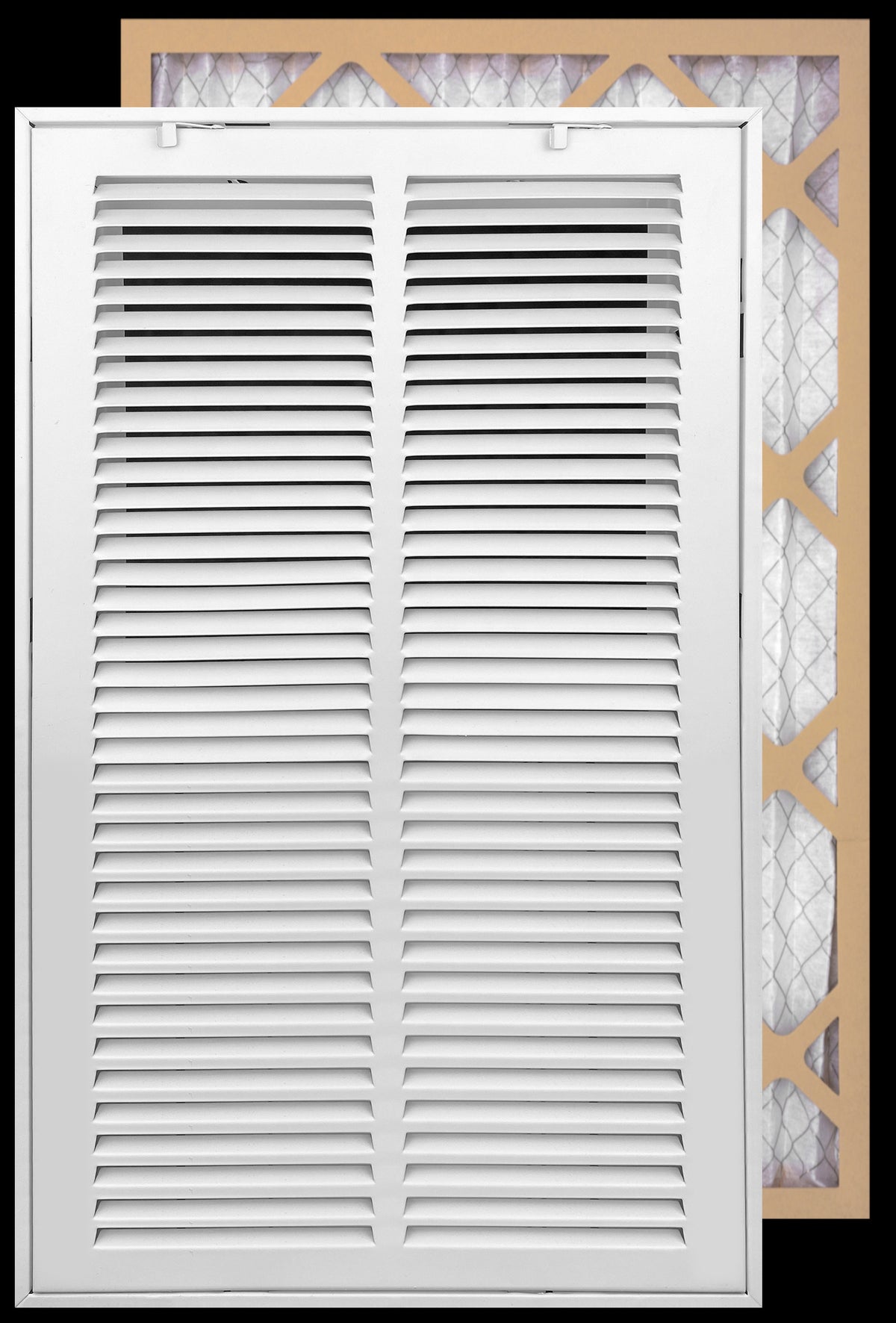 airgrilles 14" x 20" duct opening  -  filter included hd steel return air filter grille for sidewall and ceiling fil-7rafg1-wh-14x20 038775643863 - 1