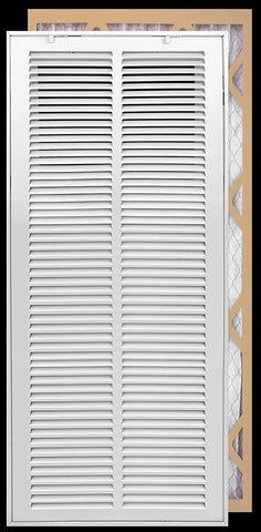 airgrilles 14" x 30" duct opening  -  filter included hd steel return air filter grille for sidewall and ceiling fil-7rafg1-wh-14x30 756014653076 - 1