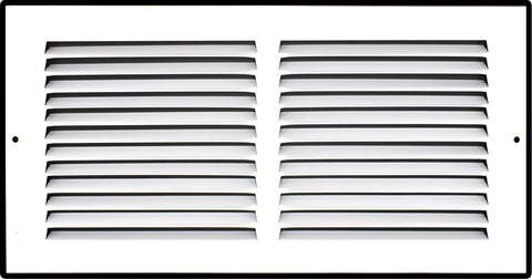 airgrilles 14" x 8" duct opening  -  hd steel return air grille for sidewall and ceiling 7hnd-flt-rg-wh-14x8 038775640442 - 1