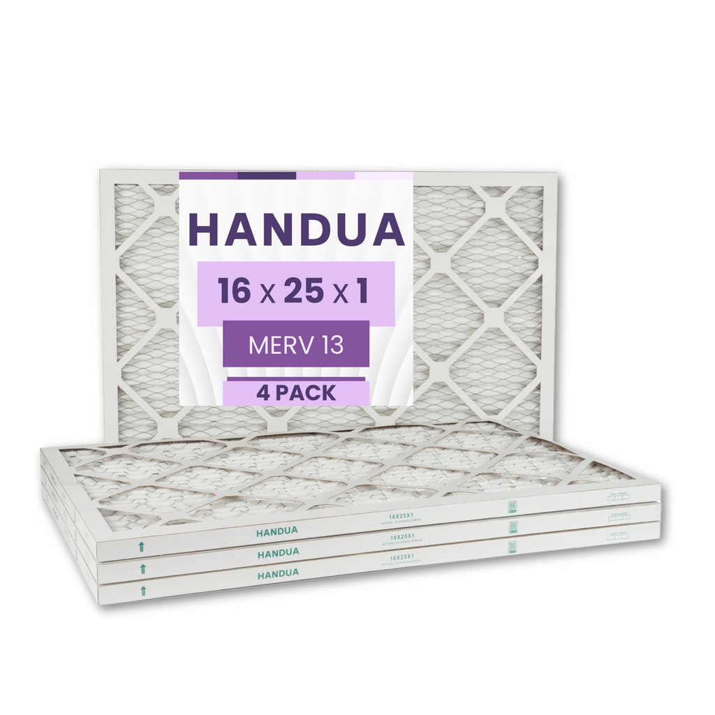 16x25x1 Air Filter MERV 13 Optimal Control, Plated Furnace AC Air Replacement Filter, 4 Pack (Actual Size: 15.75" x 24.75" x 0.75")