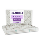 16x25x1 Air Filter MERV 13 Optimal Control, Plated Furnace AC Air Replacement Filter, 4 Pack (Actual Size: 15.75" x 24.75" x 0.75")