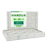 16x25x1 Air Filter MERV 8 Dust Control, Plated Furnace AC Air Replacement Filter, 4 Pack (Actual Size: 15.75" x 24.75" x 0.75")