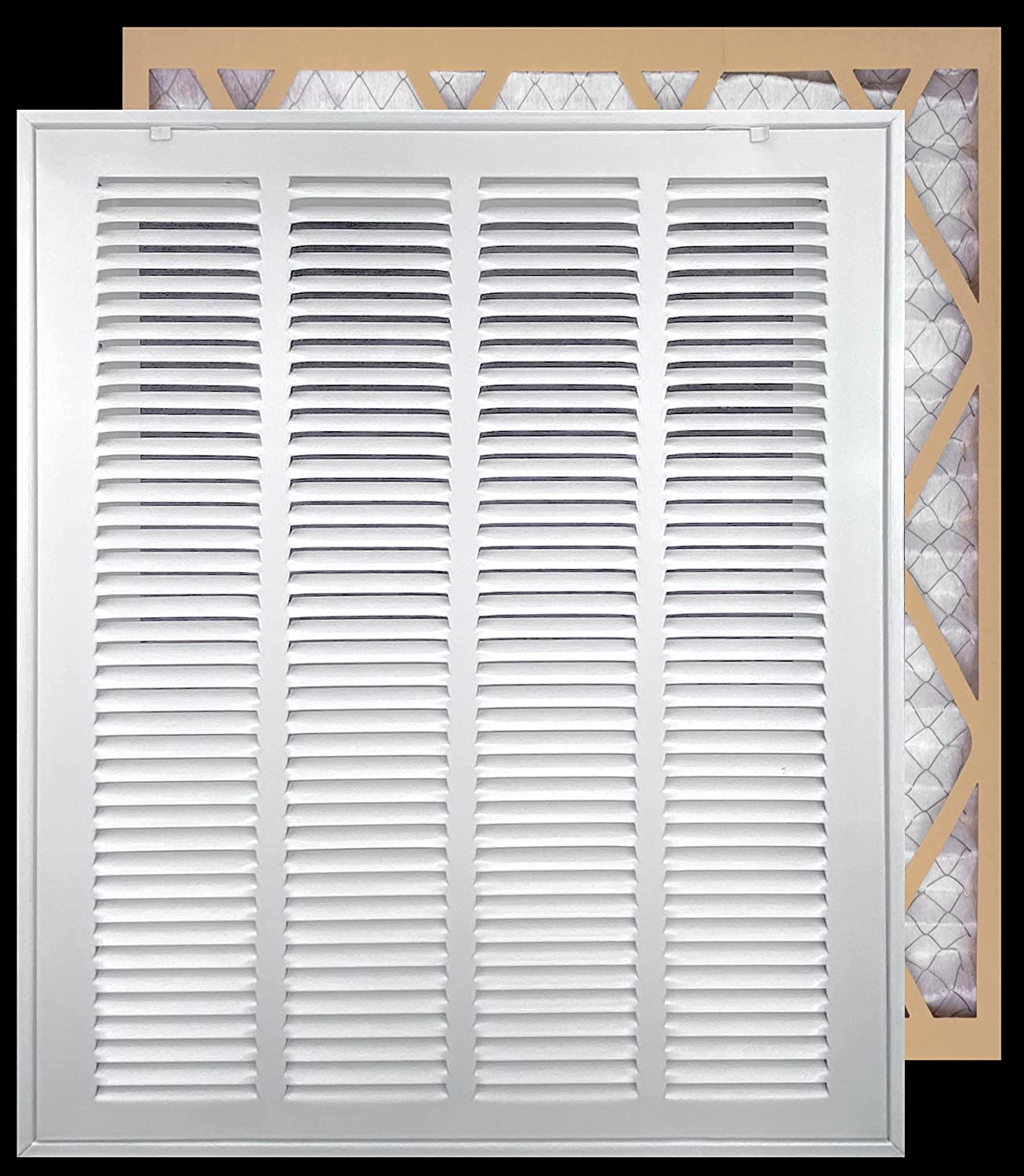 airgrilles 18" x 22" duct opening   filter included hd steel return air filter grille for sidewall and ceiling fil-7rafg1-wh-18x22 756014653052 - 1