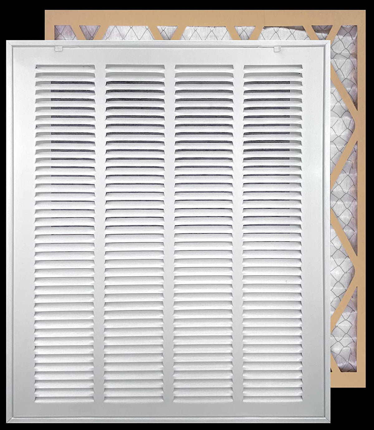airgrilles 18" x 22" duct opening   filter included hd steel return air filter grille for sidewall and ceiling fil-7rafg1-wh-18x22 756014653052 - 1
