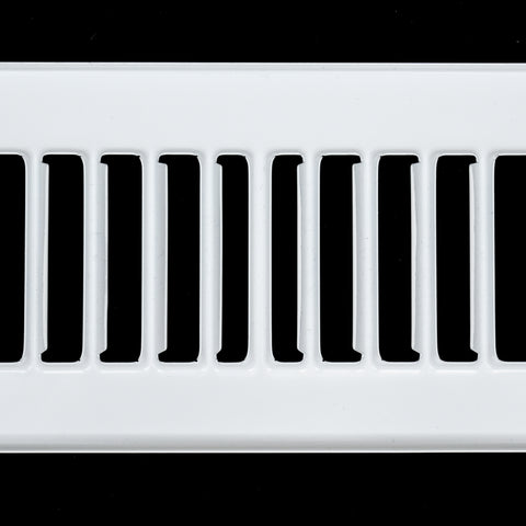 4" x 12" [Duct Opening Size] Toe Kick Register Grille | Vent Cover  | Outer Dimensions: 5.5" X 13.5" | White