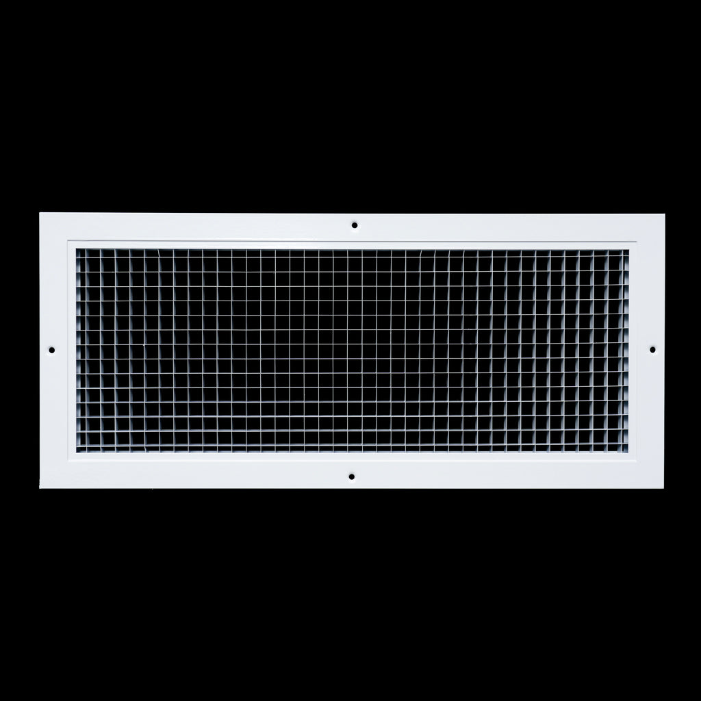 20" x 8" [Duct Opening] Aluminum Return Air Grille | Rust Proof Eggcrate Vent Cover Grill for Sidewall and Ceiling, White | Outer Dimensions: 21.75" X 9.75"