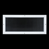 20" x 8" [Duct Opening] Aluminum Return Air Grille | Rust Proof Eggcrate Vent Cover Grill for Sidewall and Ceiling, White | Outer Dimensions: 21.75" X 9.75"