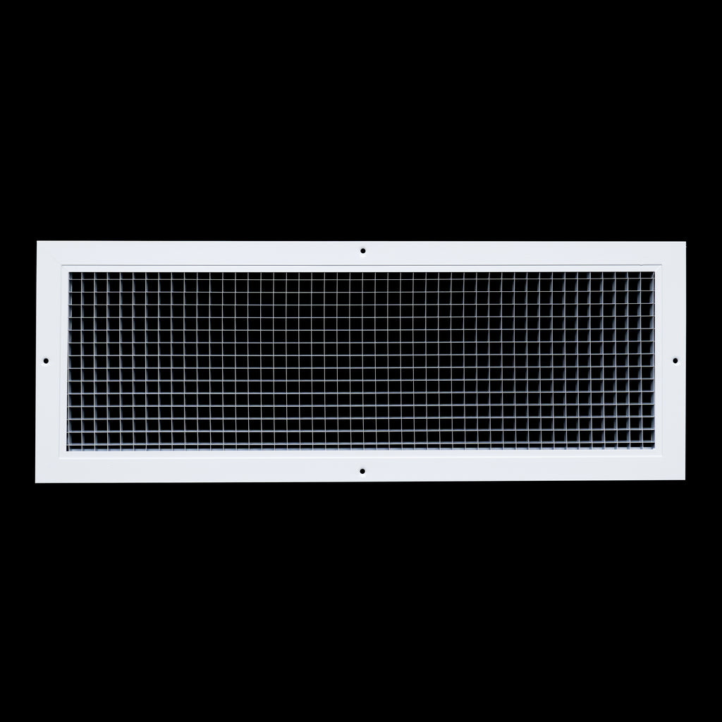 24" x 8" [Duct Opening] Aluminum Return Air Grille | Rust Proof Eggcrate Vent Cover Grill for Sidewall and Ceiling, White | Outer Dimensions: 25.75" X 9.75"