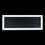 24 x 8-inch White Aluminum eggcrate return grille, front view