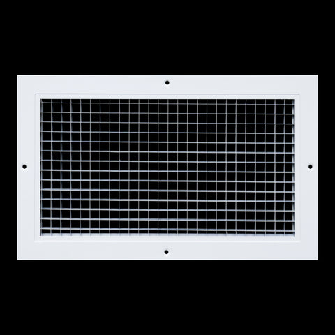 14" x 8" [Duct Opening] Aluminum Return Air Grille | Rust Proof Eggcrate Vent Cover Grill for Sidewall and Ceiling, White | Outer Dimensions: 15.75" X 9.75"