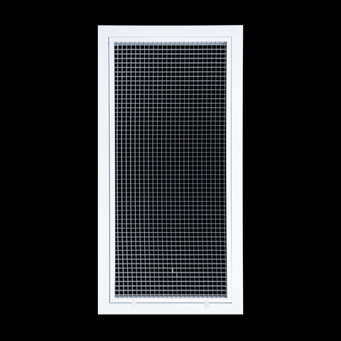 14" x 30" [Duct Opening] Aluminum Return Air Filter Grille | Rust Proof Eggcrate Vent Cover Grill for Sidewall and Ceiling, White | Outer Dimensions: 16.5" X 32.5"