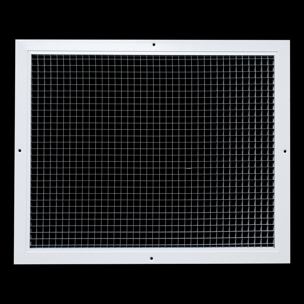 20" x 16" [Duct Opening] Aluminum Return Air Grille | Rust Proof Eggcrate Vent Cover Grill for Sidewall and Ceiling, White | Outer Dimensions: 21.75" X 17.75"